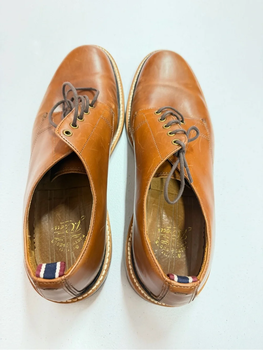 J.Crew Superior Boots & Shoes Men’s 9.5 Brown Leather Plain Toe Derby Shoes B54